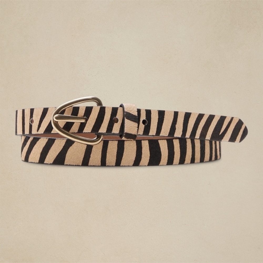 NWT Banana Republic Haircalf Leather Skinny Belt.